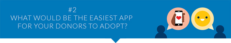 What would be the easiest app for your donors to adopt?