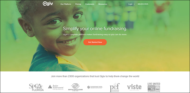 QGiv's peer-to-peer fundraising pages are easy to share on social media.