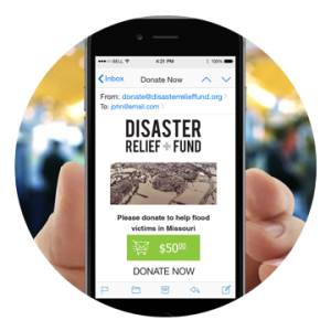 Disaster Relief mobile email plea