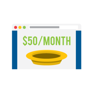 The average church online tithing tool costs $50 per month.