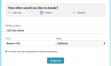 Include recurring giving on your online donation form.