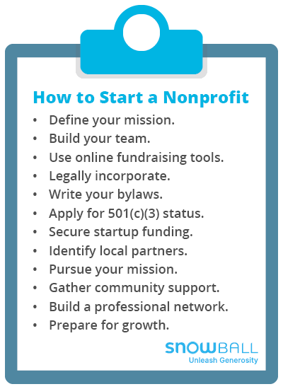 How To Start A Nonprofit Organization 12 Steps Checklist