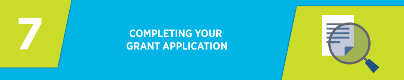 Complete and review your finished grant application.