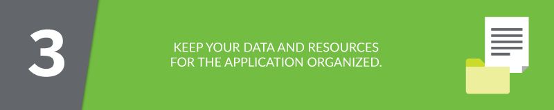 Keep all your data and resources organized to use when grant writing.