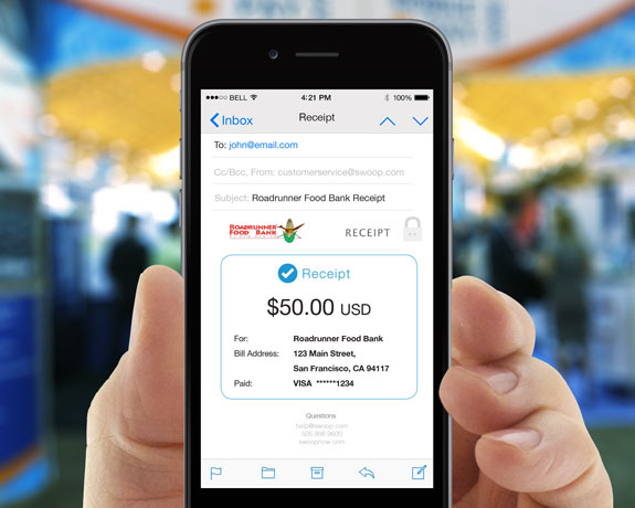 Text Giving Step 3: The transaction is complete and the donor receives a donation receipt via email.