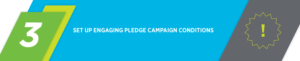 Create engaging additional conditions for your pledge campaign.