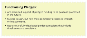 Here are a few characteristics of fundraising pledges.