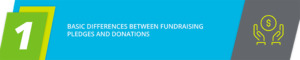 There are a few basic differences between donations and fundraising pledges.