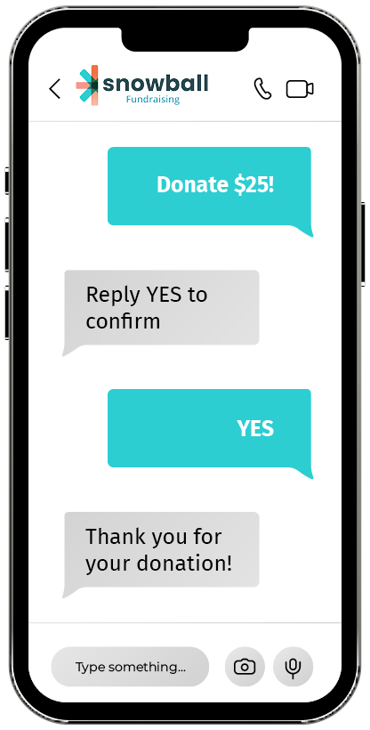 This image shows an example of someone engaging in a text-to-give fundraiser