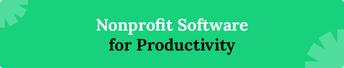 Nonprofit software for productivity