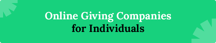 Online giving companies for individuals