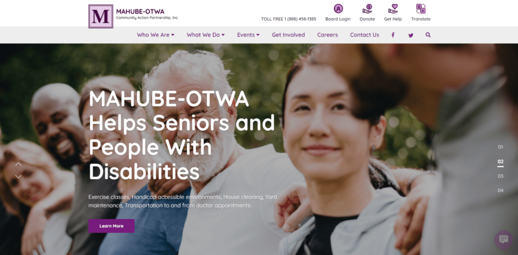 The MAHUBE-OTWA website is clear and organized.