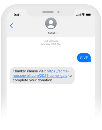 text to give