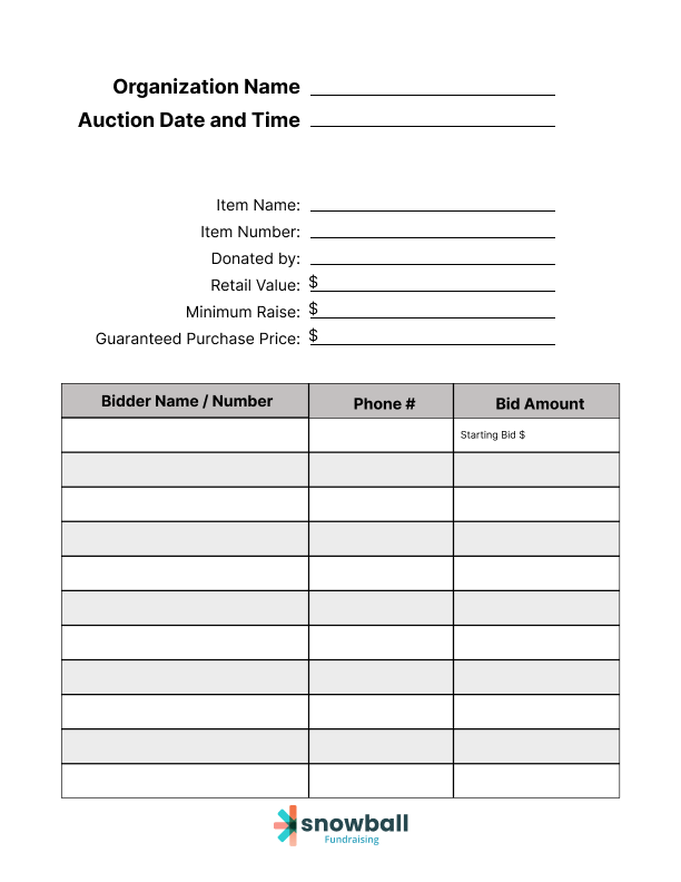 Do you need silent auction bid sheets for your next event? Download our free template and learn the basics of bid sheets and all things silent auctions.