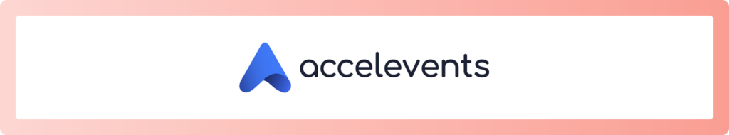 The logo for Accelevents, which is a top provider of auction software