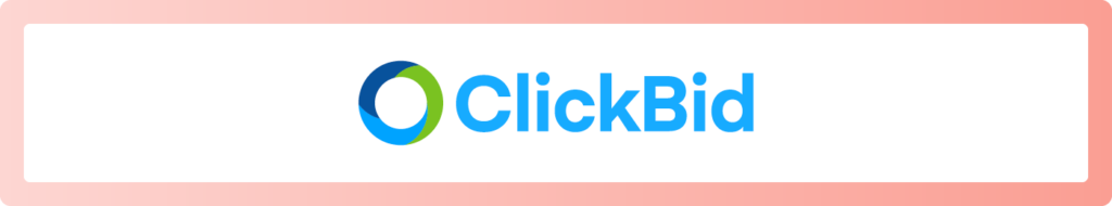 The logo for ClickBid, an auction software provider that specializes in mobile bidding
