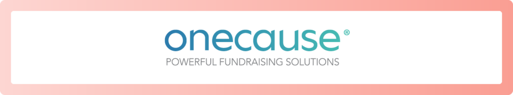 The logo for OneCause, which is a fundraising solution that helps nonprofits maximize their impact