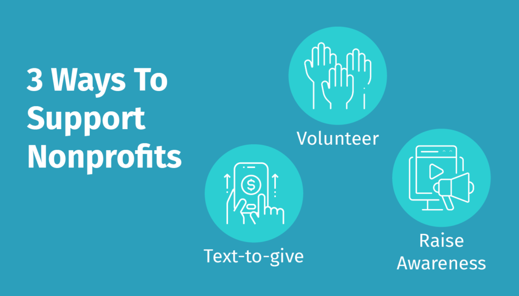 This image lists three ways churches can support nonprofits, which are detailed in the text below.